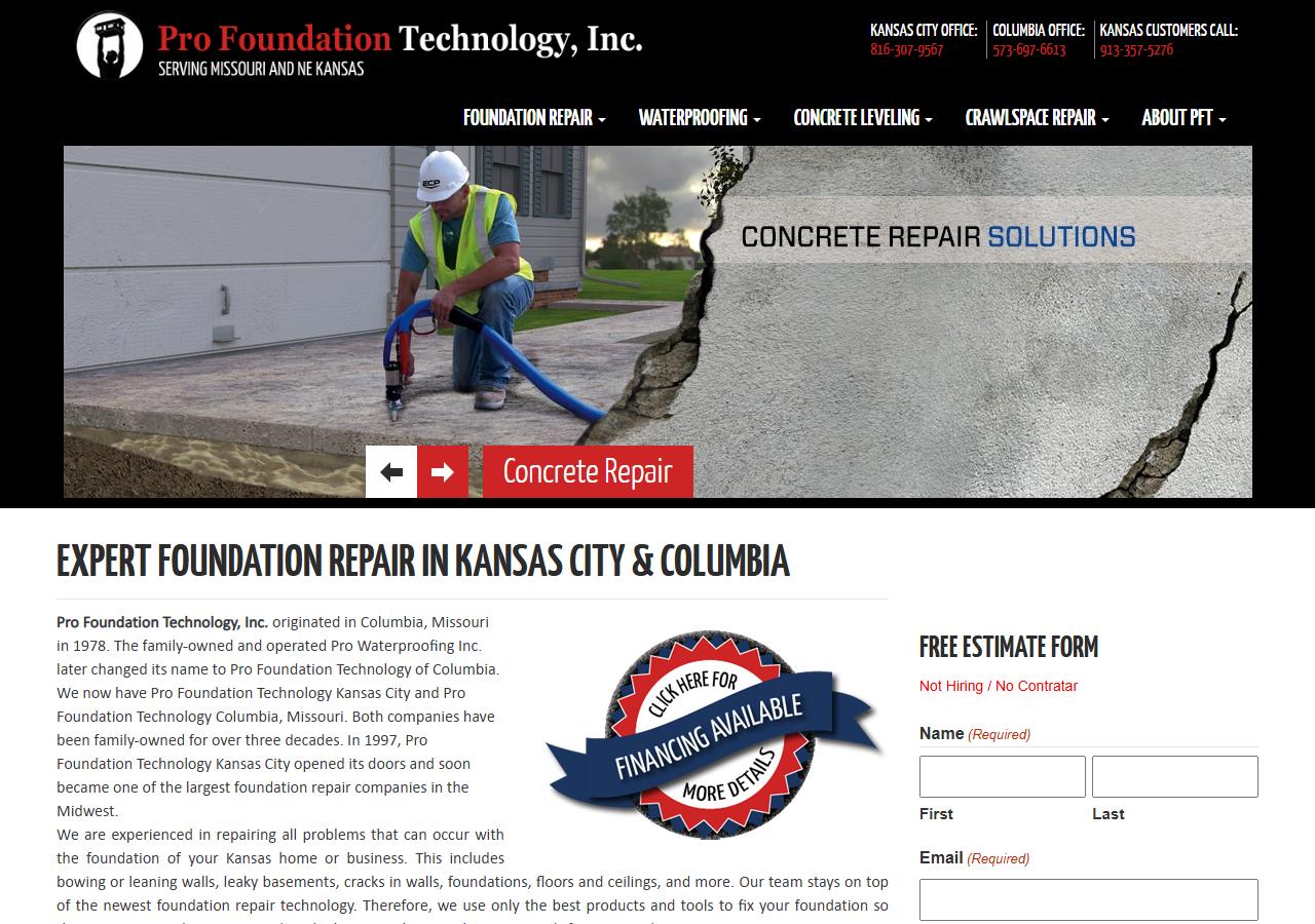 Pro Foundation Technology website homepage